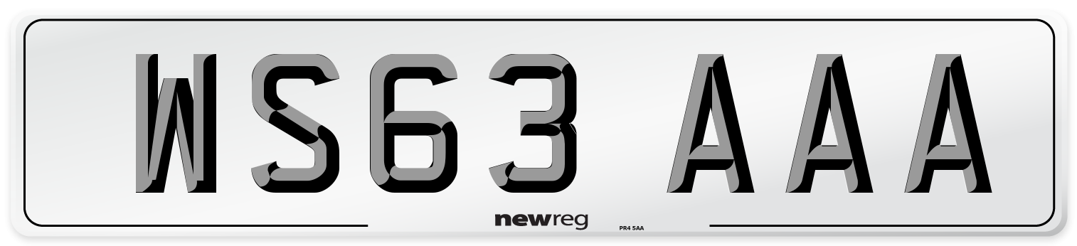 WS63 AAA Number Plate from New Reg